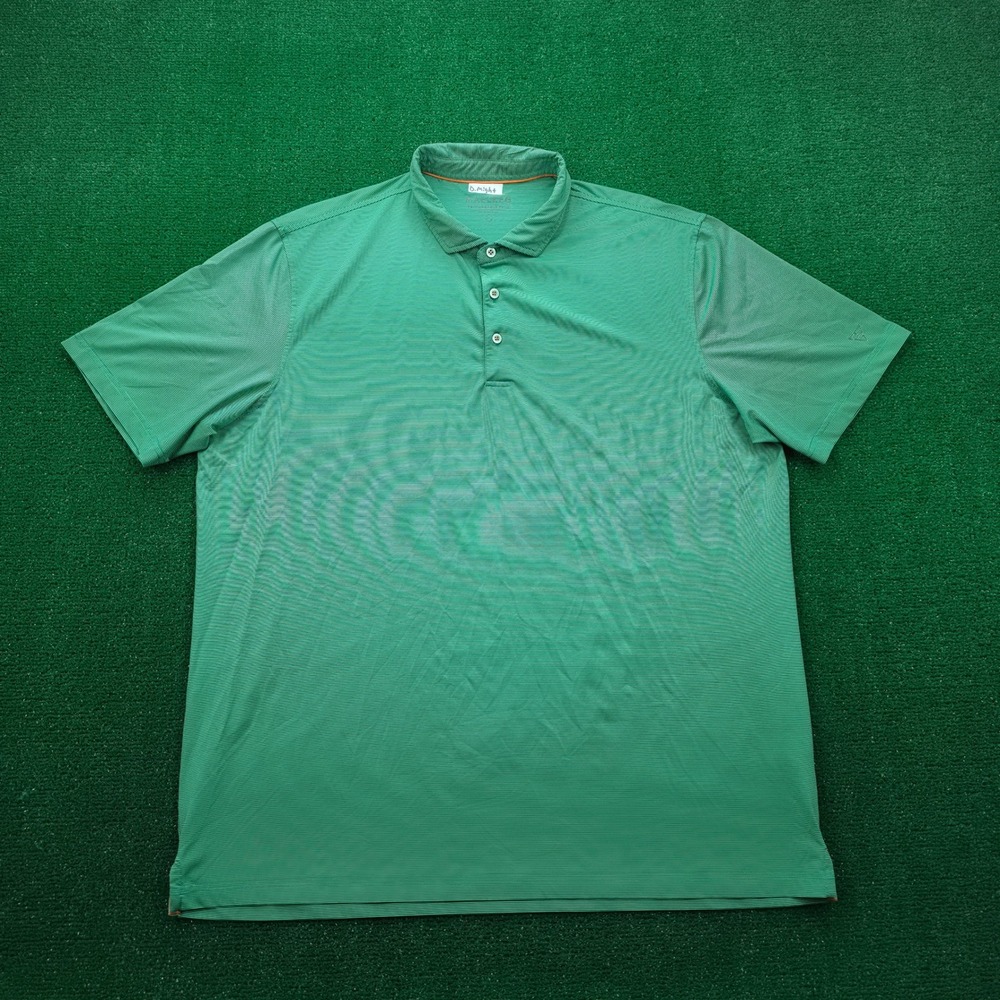 MAELREG Performance Golf Polo Shirt Mens 2XL Kelly Green Striped Stretch